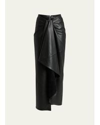 Givenchy - Draped Leather Maxi Skirt - Lyst