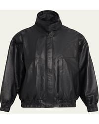 AEXAE - Leather Double-Collar Jacket - Lyst