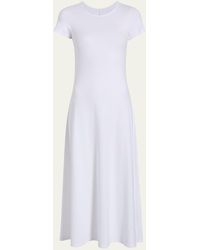 Another Tomorrow - Cotton Fitted Tee Dress - Lyst
