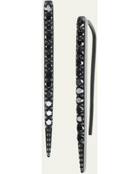 Sheryl Lowe - Black Rhodium And Black Diamond Baby Stick Earrings - Lyst