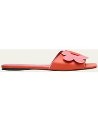 Marni - Flower Leather Slide Sandals - Lyst