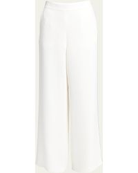 Giorgio Armani - Side Piping Wide-leg Silk Trousers - Lyst
