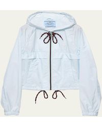 Prada - Cropped Re-Nylon Hooded Zip Jacket - Lyst