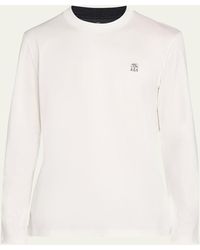 Brunello Cucinelli - Logo Long-Sleeve T-Shirt - Lyst