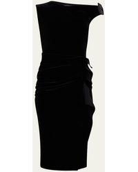 La Petite Robe Di Chiara Boni - Asymmetric Bodycon Velvet Dress - Lyst