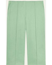 Theory - Slit-Cuff Linen-Blend Capri Pants - Lyst