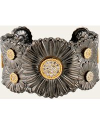 Buccellati - Silver And 18k Gold Daisy Blossoms Bracelet With Diamonds - Lyst