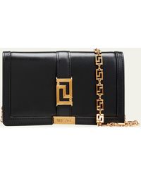 Versace - Greca Goddess Leather Wallet On Chain - Lyst
