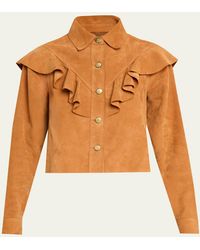 Ulla Johnson - Matilde Ruffle Suede Jacket - Lyst