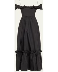 LoveShackFancy - Ferra Off-Shoulder Taffeta Maxi Dress - Lyst