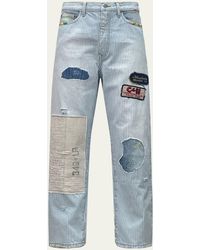 Cout de la Liberte - Striped Patchwork Jeans - Lyst