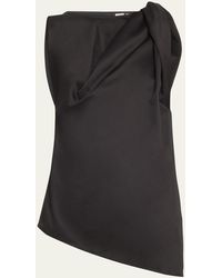 Totême - Shoulder-twist Asymmetric Satin Top - Lyst