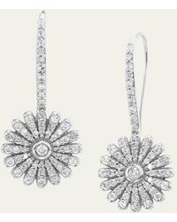 Sheryl Lowe - Pave Diamond Daisy Drop Earrings - Lyst