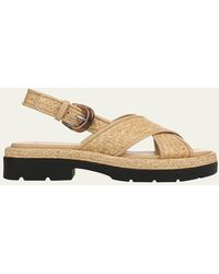 Vince - Helena Raffia Lug-Sole Sandals - Lyst