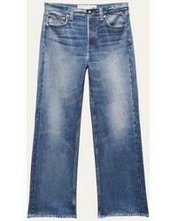 Rag & Bone - Miramar Shea Cotton-Terry High-Rise Full Relaxed-Straight Jeans - Lyst