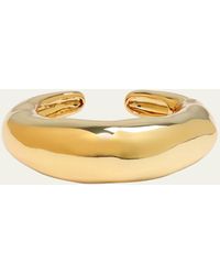 Alexis - Large Molten Gold Hinged Cuff Bracelet - Lyst