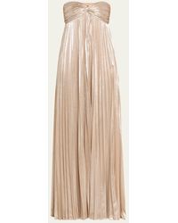 retroféte - Zoa Strapless Lamé Twisted-Bodice Gown - Lyst