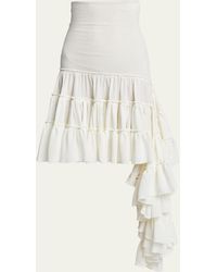 Loewe - Ruffled Aysmetric Hem Mini Skirt - Lyst