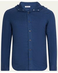 Kiton - Flannel Hooded Snap-Front Overshirt - Lyst
