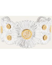 Buccellati - Silver And 18k Gold Daisy Blossoms Bracelet With Diamonds - Lyst