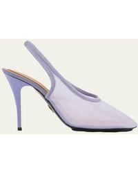 Stella McCartney - 103Mm Mesh Slingback Pumps - Lyst