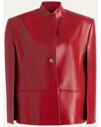 KHAITE - Dolso Single-Breasted Leather Cape Jacket - Lyst