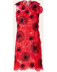 Akris - Anemone Sheath Dress With Silk Organza Floral Detail - Lyst