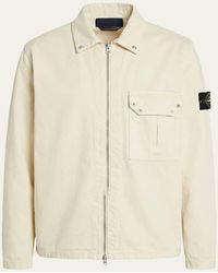 Stone Island - Denim Full-Zip Shirt Jacket - Lyst