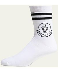 Moncler - Striped Logo Socks - Lyst