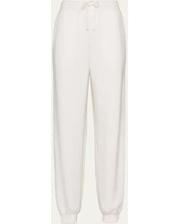 Prada - Cashmere Jogger Pants With Logo Detail - Lyst