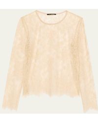 Kobi Halperin - Fallon Scalloped Eyelash-Fringe Lace Blouse - Lyst