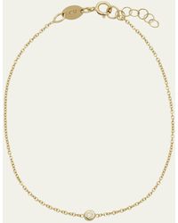Zoe Lev - 14k Gold Mini Bezel Diamond 0.03ct Bracelet - Lyst