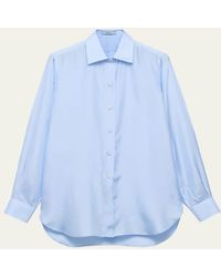Prada - Silk Poplin Button-Down Shirt - Lyst