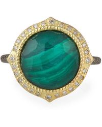 Armenta Old World Malachite/topaz Doublet Ring W/ 18k Gold & Diamonds, Size 6.5 - Multicolour