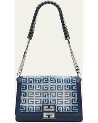 Givenchy - 4g Shoulder Bag In Distressed Denim With Woven Chain Strap - Lyst