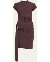 Ferragamo - Jersey Wrap Dress With Buckle Detail - Lyst