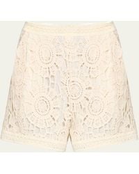 PATBO - Cotton Crochet High-waist Shorts - Lyst