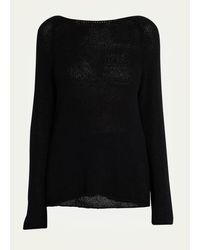 The Row - Fausto Boat-neck Open-knit Silk Sweater - Lyst