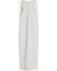 Co. - Tucked Strapless Linen Maxi Dress - Lyst