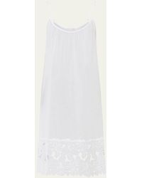 Hanro - Clara Floral-embroidered Cotton Chemise - Lyst