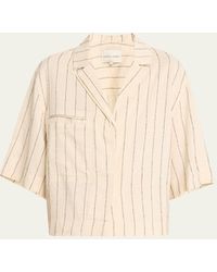 Loulou Studio - Stripe Cropped Shirt - Lyst