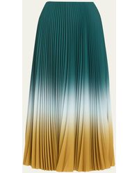 Jason Wu - Dip Dye Marocaine Pleated Crepe Midi Skirt - Lyst