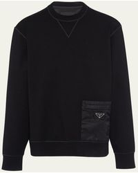 Prada - Felpa Sweatshirt With Re-nylon Pocket - Lyst