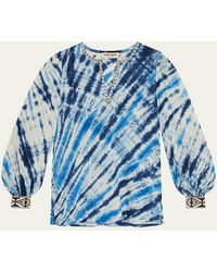 Emporio Sirenuse - Vera Tie-dye Embroidered Long Shirt - Lyst