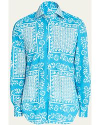Kiton - Cotton Floral-print Casual Button-down Shirt - Lyst