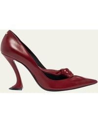 Lanvin - 100Mm Leather Bow Pumps - Lyst