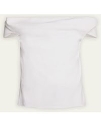 Rosie Assoulin - Can't Bare It Off-shoulder Cotton Top - Lyst
