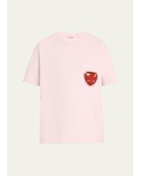 Bode - Beaded Crest Pocket Tee - Lyst