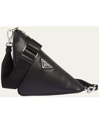 Prada - Leather Triangle Crossbody Bag - Lyst
