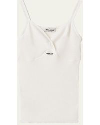 Miu Miu - Pointelle V-Neck Tank Top - Lyst